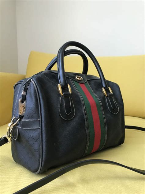 gucci black vintage bag|classic black Gucci bag.